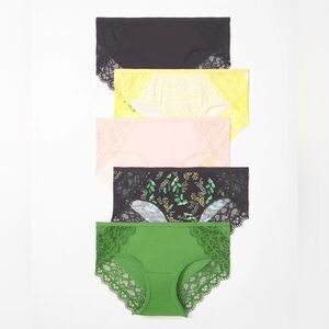 Soma EMBRACEABLE
Hipster Panty with Enchanting Lace 5 Pack Oasis Fronds XS